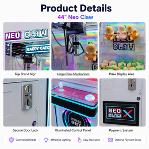 Neofuns Machine à griffes Neo de 44 pouces avec logo personnalisable, <span class=keywords><strong>bande</strong></span> lumineuse RGB, CE ROHS, jeu de griffes géantes pour grands jouets en peluche - Product Image 6
