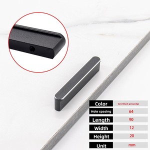 Cabinet Wardrobe Drawer Handle European Modern Simple Extended Invisible Black <strong>Gold</strong> <strong>Door</strong> Handle Living Room Durable - Product Image 6