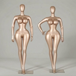 Mannequin <span class=keywords><strong>femme</strong></span> <span class=keywords><strong>grande</strong></span> <span class=keywords><strong>taille</strong></span> rose champagne, <span class=keywords><strong>taille</strong></span> fine, poitrine et fessiers généreux, corps entier en fibre de verre, pour présentoirs - Product Image 1