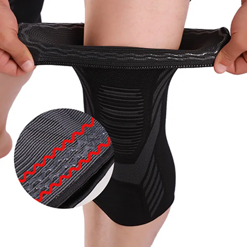 Customizable knitted nylon sports knee brace for men and women riding climbing jump rope warm knee support