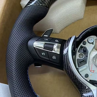 Volant en fibre de carbone pour BMW F10 F20 M3X1 X5 X6 X4 F30 F32 F33 F34 F35 X3 F25 F36 F80 F2 F22 F23 E90 Cuir Blanc