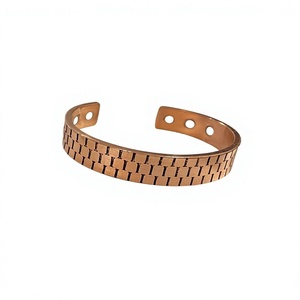 Brazalete de Cobre Chapado en Oro |   Pulsera Ajustable Abierta para Mujer |   Servicio OEM ODM - Product Image 2