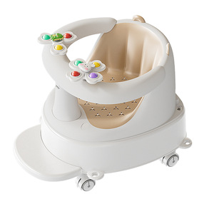 Asiento de baño para bebés con diseño antideslizante para bebés de 0 a 12 meses, silla de ducha de plástico, ayuda multifuncional para el baño - Product Image 3
