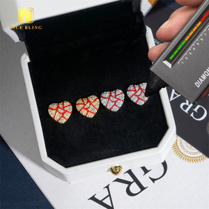 أقراط موسانيت عالية الجودة بتصميم قلب مكسور، متوفرة في المخزون، بسعر رخيص، أقراط مرصعة للنساء مع إغلاق لولبي - Product Image 6