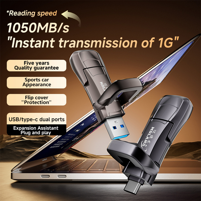 MDLAND New Cool Car Model Flash Drive Usb 3.2 High Speed Metal Pendrive Solid State Pen Drive 512GB 1TB Type C USB3.2 Stick