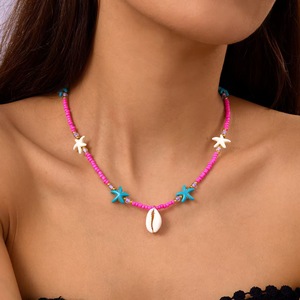 Pendentif étoile de mer polyvalent, petites perles, collier de perles, collier de coquillages, chaîne de cou courte style bohème plage pour <span class=keywords><strong>femme</strong></span> - Product Image 4