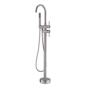 Robinet de <span class=keywords><strong>baignoire</strong></span> sur pied moderne en laiton avec ensemble de <span class=keywords><strong>douche</strong></span>, mitigeur eau chaude et froide - Product Image 3