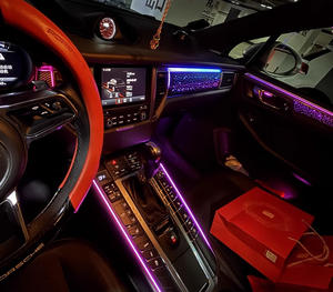 SJC Éclairage d'ambiance de voiture amélioré 64 couleurs LHD/RHD pour <span class=keywords><strong>Porsche</strong></span> <span class=keywords><strong>Macan</strong></span> 2014-2025, symphonie dynamique intérieure, accessoires décoratifs LED - Product Image 2