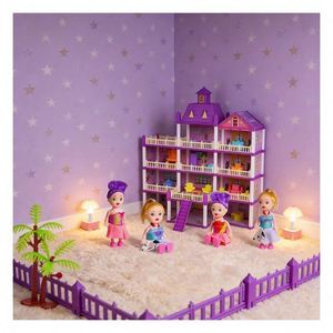 ห้องนอน ห้องครัว ห้องน้ำ พลาสติก DIY สำหรับชุดของเล่นพร้อมอุปกรณ์เฟอร์นิเจอร์ ของเล่นเสริมสร้างจินตนาการ ของขวัญสำหรับเด็ก ครอบครัว บ้าน - Product Image 4