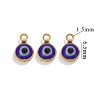 Nouveaux bijoux de mode en acier inoxydable plaqué or 18 carats, pendentifs multicolores en émail avec des breloques en forme d'œil porte-bonheur pour la création de bijoux DIY