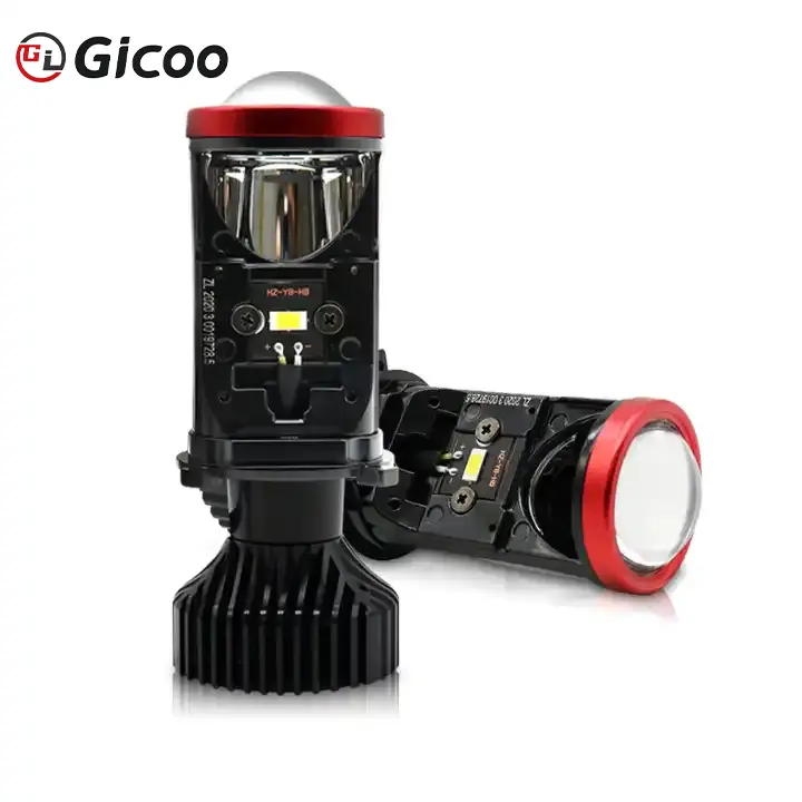 Gicoo H4 Y8โปรเจคเตอร์ LED เลนส์ขนาดเล็ก H4อัตโนมัติชุดหลอดไฟหน้า LED การแปลงลำแสงสูงต่ำ80W 16000LM 6000K