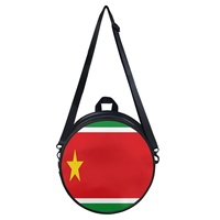 Sac à dos rond en cuir PU avec drapeau régional de la Guadeloupe pour femmes, imprimé numériquement, sac bandoulière portable pour tous les jours