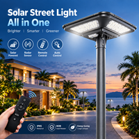 Lampu Jalan Tenaga Surya All in One 120W 200W Anti Silau dengan Radar, Kontrol Jarak Jauh, dan Kontrol Otomatis untuk Villa dan Resort