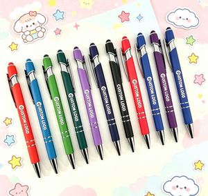 Promotional <b>Cheap</b> Durable Aluminum Ballpoint Stylus Pen Soft Rubber Touch Screens Custom Logo Mobile Phone Ball Point Metal - Product Image 3