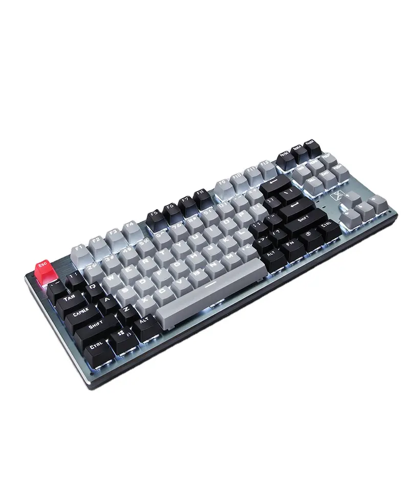 Teclado mecánico inalámbrico para videojuegos, 87 teclas, 2,4 Ghz, USB, RBG, retroiluminado, impermeable, de aluminio, con BT