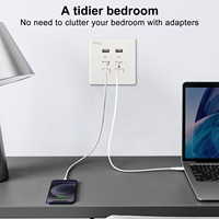 Interrupteur mural USB avec 4 lampes USB YEMEN Interrupteur d'appareil ménager Alimentation électrique 250V