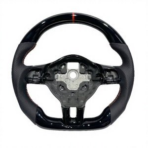 Vente directe d'usine de volants en cuir véritable personnalisés pour Volkswagen <span class=keywords><strong>Golf</strong></span> MK6 GTI R B7 B6 Volants en fibre de carbone - Product Image 1