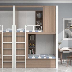 <span class=keywords><strong>Lit</strong></span> d'appartement moderne à panneaux en métal MDF Cadre de <span class=keywords><strong>lit</strong></span> superposé entièrement fermé pour adultes Mobilier de maison et salle à manger Utilisation de chaises - Product Image 1