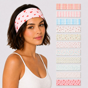 <span class=keywords><strong>Bandeau</strong></span> de <span class=keywords><strong>sport</strong></span> respirant et antidérapant style Forêt Vif, imprimé cœurs, flexible, pour le soin des <span class=keywords><strong>cheveux</strong></span> et de la peau, idéal pour le yoga, la gym et le spa - Product Image 2