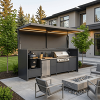 Meilleures ventes : Pod de cuisine BBQ extérieur recyclable Hyrley, étanche, en acier inoxydable 304, pour villa et patio