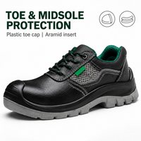 Chaussures de sécurité isolantes électriques 15 kV en cuir fendu personnalisées avec embout en plastique, semelle intermédiaire anti-perforation et semelle en PU double densité