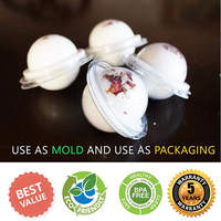 Kit de moules ronds en plastique PET transparent recyclable de haute qualité pour la fabrication de bombes de bain parfaites