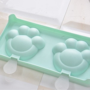Molde para cubitos de hielo con forma de pata de gato, 2 cavidades, fácil de desmoldar, para hacer paletas de helado, uso en verano - Product Image 1