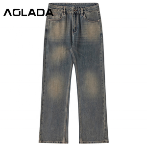 جينز رجالي بتصميم مخصص للملابس الشبابية العصرية، جودة عالية من القطن المحبوك، غسيل متوسط، تصنيع حسب الطلب للصيف والخريف - Product Image 1