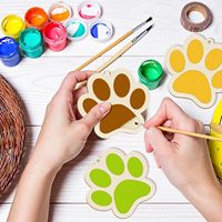 Ornements en bois en forme de patte de chien non finis, imprimé écossais, décorations murales écologiques à faire soi-même pour Noël, pour les amoureux des animaux