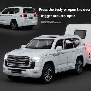 รถโมเดลโลหะผสมแลนด์ครุยเซอร์ LC300 RV ขนาด 1:32 พร้อมเสียงและไฟ เปิดประตูได้ ของสะสม ของเล่นเด็กผู้ชาย - Product Image 4