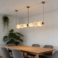 Suspension horizontale moderne de luxe en albâtre, LED blanc chaud 3000K, 220V AC, commande par interrupteur, CRI élevé 90, durée de vie 30000 heures