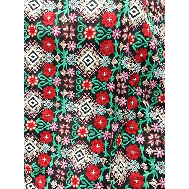 Dentelle africaine multicolore brodée, tissu Unique, dentelle pour couture