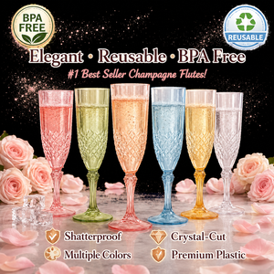 6 Oz Flûtes à vin en plastique transparent Verres à <span class=keywords><strong>champagne</strong></span> Tasses à cocktail en plastique réutilisables pour la maison Vie quotidienne Fête Anniversaire <span class=keywords><strong>Mariage</strong></span> - Product Image 1