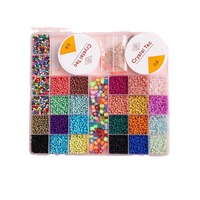 Kit de fabrication de bijoux DIY transfrontalier : Perles en vrac en résine plastique pour enfants, pour la création de bracelets, avec boîte