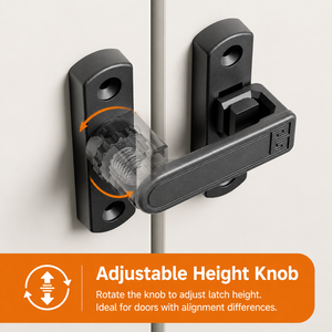 Glow-in-the-<strong>Dark</strong> Modern Zinc Self-Locking Lever Latch Lock Any-Angle Free Stop Height Adjustable Flat Corner Screw Mount - Product Image 4