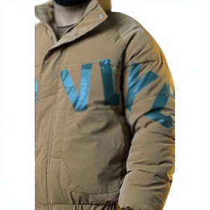 SELF INDUSTRIES Wool-Lined Wool/Polyester <b>Men's</b> Loose Fit Stand Collar Embroidered Breathable Single Button <b>Warm</b> <b>Jacket</b> - Product Image 2