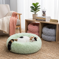 Lit pour animaux de compagnie en peluche douce, canapé rond en peluche chaud, tapis pour chat et chien, lit pour animaux, lit pour chien et chat, hiver