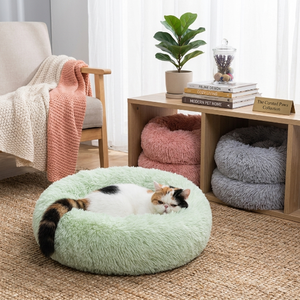 Camas redondas cálidas de felpa suave para mascotas, alfombrilla para perros y gatos, cama para dormir de animales, sofá - Product Image 3