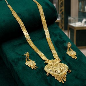 Collares Largos de Latón Chapado en Oro de 14K, 18K y 24K al por Mayor, Conjunto de Joyería con Diseño Floral Tradicional, Joyería de Moda, Oro, Joyería - Product Image 1