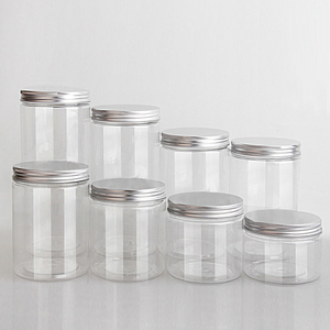 Bpa-free 1L 1000ml Containers Pet Plastic Food Storage Clear Cookie Round Jar With Lid For Candy Packaging