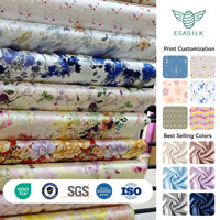 Tissu en soie charmeuse imprimée de haute qualité 16-22 Momme, 100% pure soie de mûrier, largeur 45 pouces, pour vêtements haut de gamme