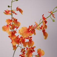 Anggrek Dansa FloDecor Real Touch 3 Tangkai Simulasi Tinggi Warna Putih Kuning untuk Hari Ibu (Grosir)
