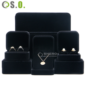 Durable Premium Velvet Jewelry Set <b>Box</b> for Rings <b>Earrings</b> Pendants Customizable Logo Portable Luxury Storage Display Multi Color - Product Image 4