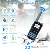 3 Paket Radio Baofeng FR-22A FRS untuk Anak-Anak Walkie Talkie dengan Cuaca NOAA untuk Mendaki dan Berkemah Tanpa Baterai