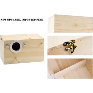 Recyclable Wooden Nest Boxes For Pigeons Bird House Varnishing Stamping Lovebirds Budgie Breeding Mating Box