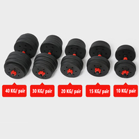 Ensemble d'haltères et de barres réglables pour la musculation à domicile, 15 kg, 20 kg, 30 kg, 40 kg, 50 kg, haltères en ciment pour exercices de force