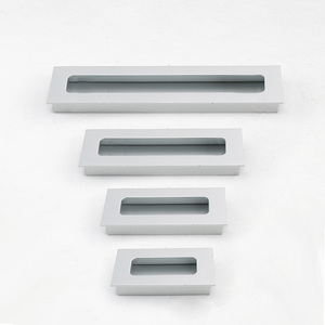 Moderne zwarte <span class=keywords><strong>matte</strong></span> vierkante aluminiumlegering anti-roest milieuvriendelijke inbouw kastgreep voor kledingkast keuken lade - Product Image 4
