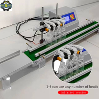 Machine de remplissage semi-automatique à 4 têtes pour bouteilles en plastique et en verre, idéale pour les petits échantillons de boissons, jus et bière, avec convoyeur