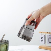 450ml glazen waterfles met deksel, rietje, aangepaste logo, koffie/melkbeker voor buiten, bruiloft, feest, cadeau, mok, lederen hoes, drinkgerei