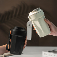 Botol Air Kopi 420ML Terisolasi Stainless Steel Mug Kopi Perjalanan Anti Bocor Isolasi Termal 6 Jam Cangkir Kopi